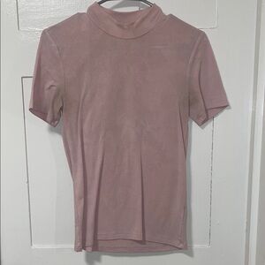 Pink Striped Short Sleeve Turtleneck Top - Add on ONLY